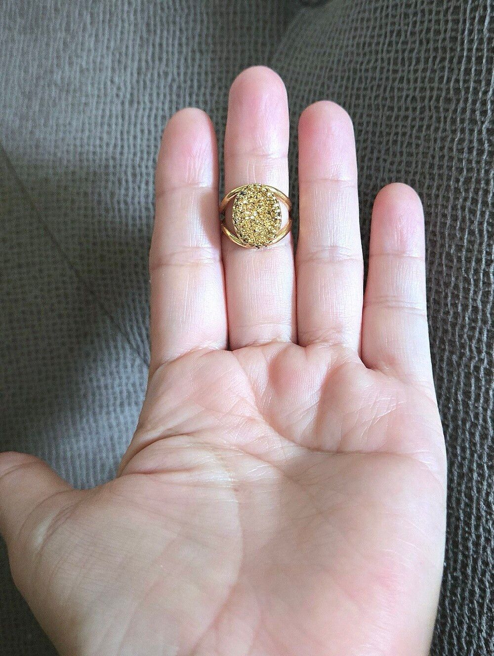Yellow💛-Orange🧡 Druzy Ring💍 - Gently Worn with Callout - Picture 3 of 16